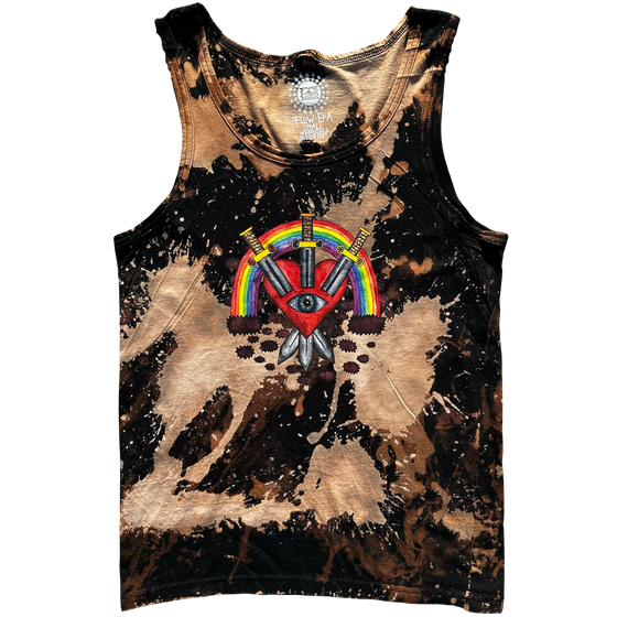 3 of Swords Black Bleached Tank