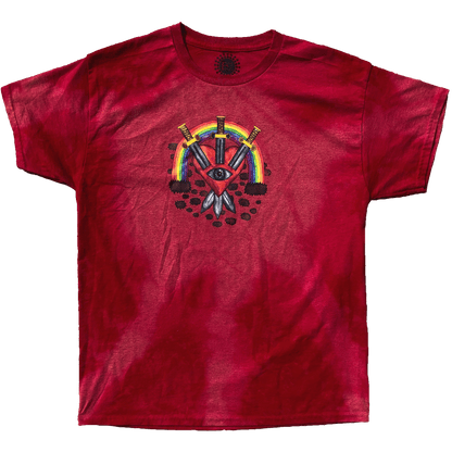 3 of Swords Red Bleached Shirt