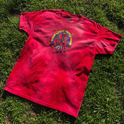 3 of Swords Red Bleached Shirt