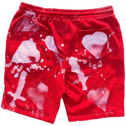 "3 of Swords" Sponge Bleached Shorts