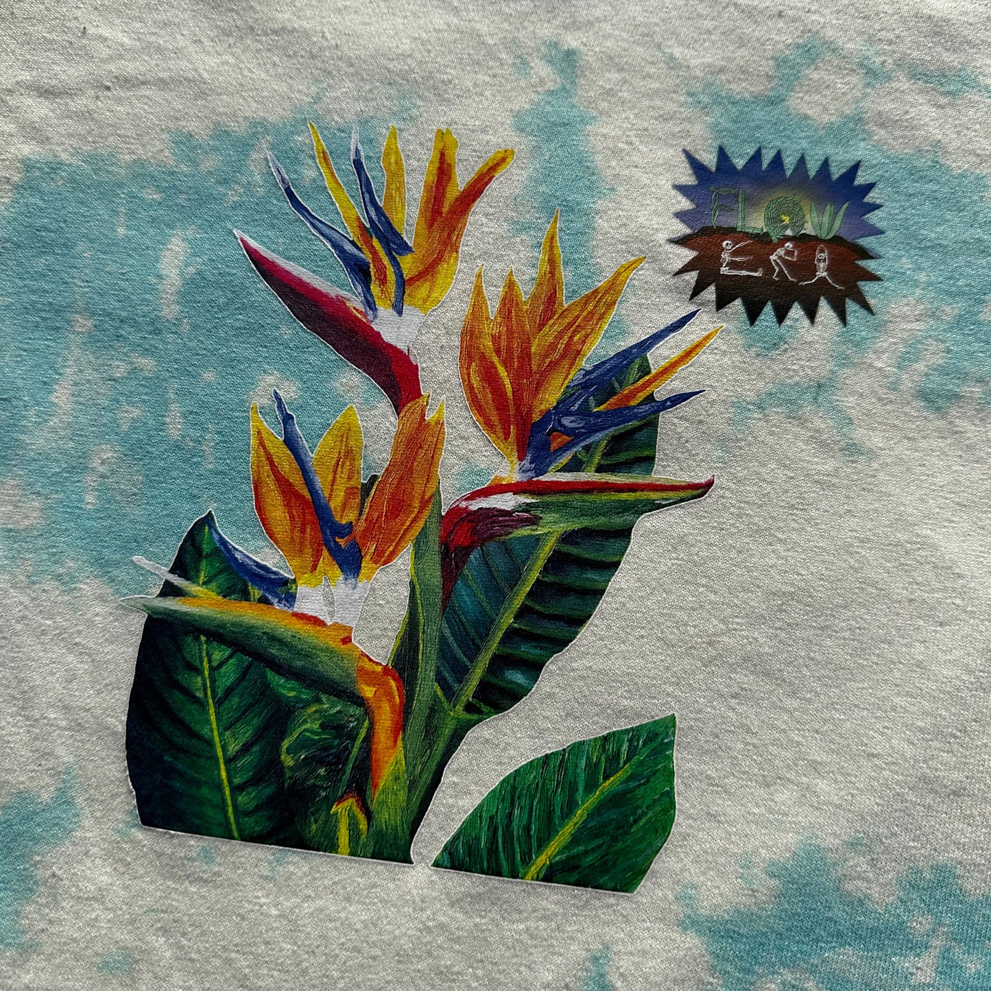 Birds of Paradise Blue Bleached Shirt