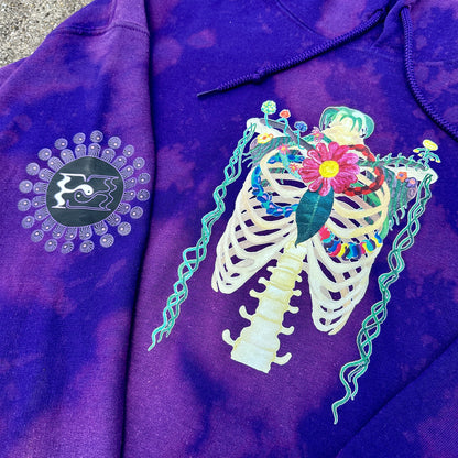 Breath of Life Purple Bleached Hoodie