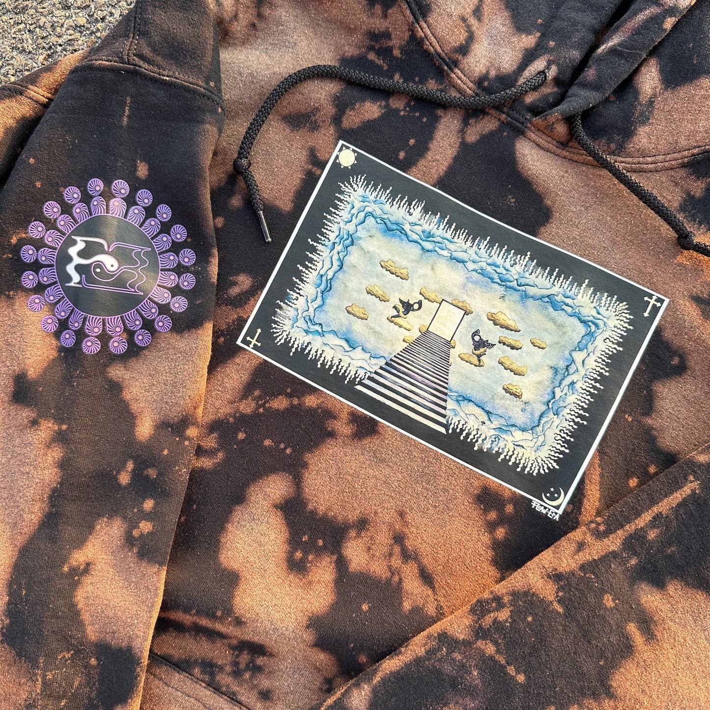 "Out of the Darkness and Into the Light" Sponge Bleached Hoodie