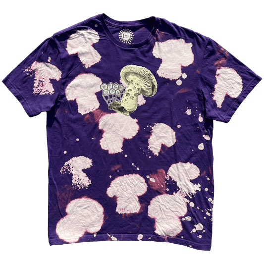 "Mushrooms are Down to Earth" Sponge Bleached Shirt
