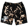 Mushrooms are Down to Earth Black Bleached Shorts
