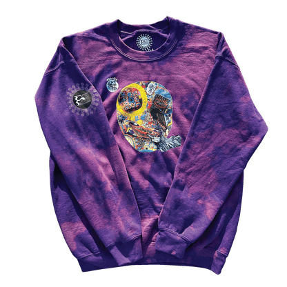 "PATCHFAC3" Purple Sweater
