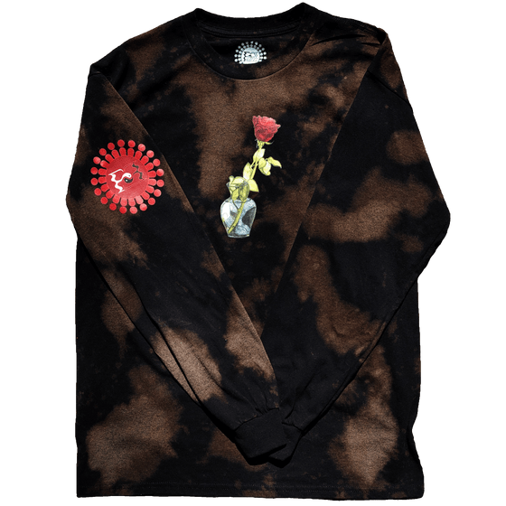 Rose Black Bleached Long Sleeve