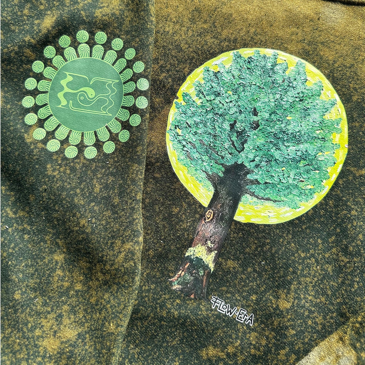 Tree of Life Green Bleached Crewneck
