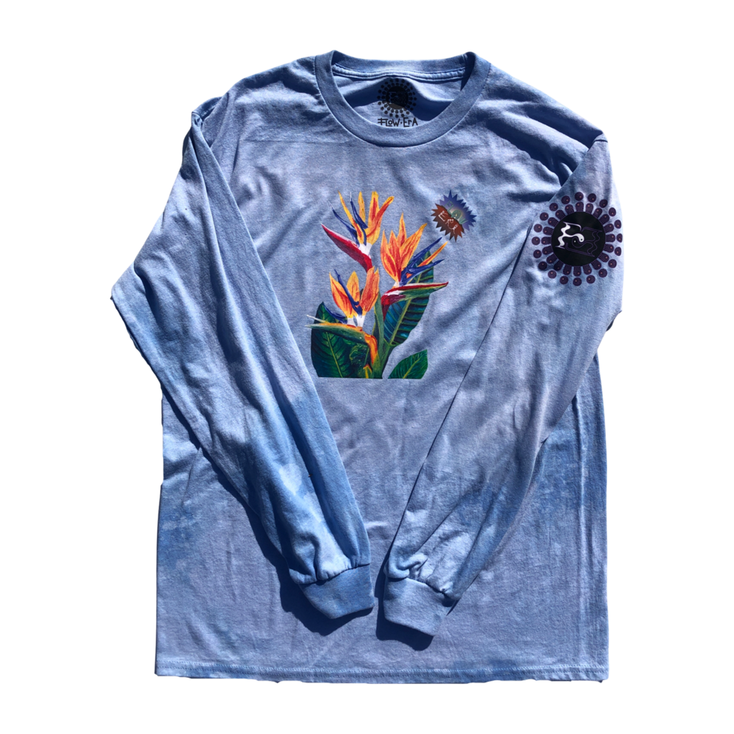 Birds of Paradise Blue Bleached Long Sleeve