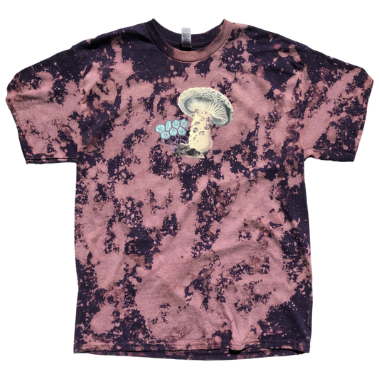 Mushrooms are Down to Earth Purple Bleached Shirt