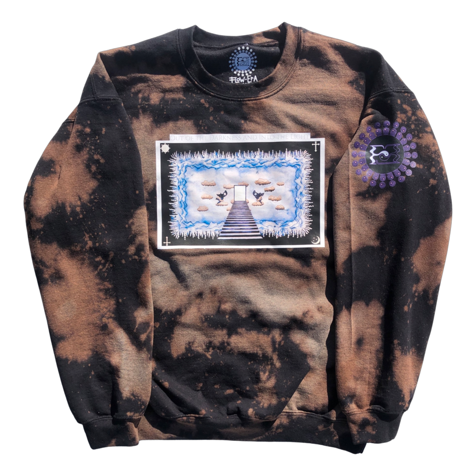 Out of the Darkness and Into the Light Black Bleached Sweater
